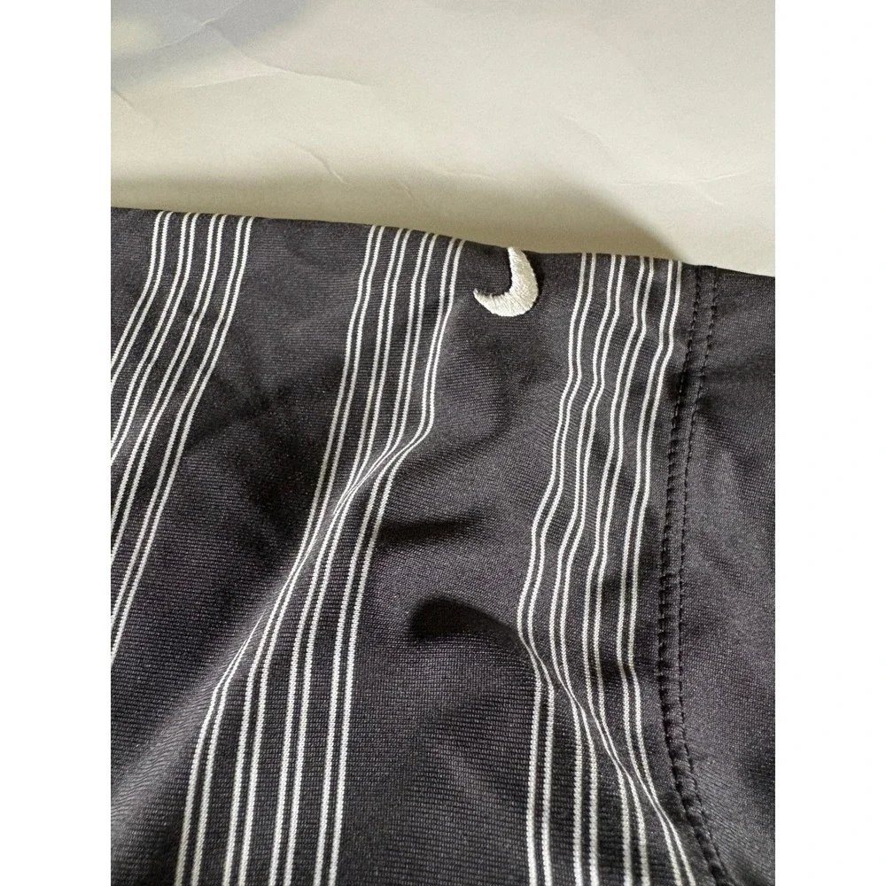 Nike Golf Dri Fit Polo Shirt Mens‎ XL Tour Performance Striped Black Gray Golf